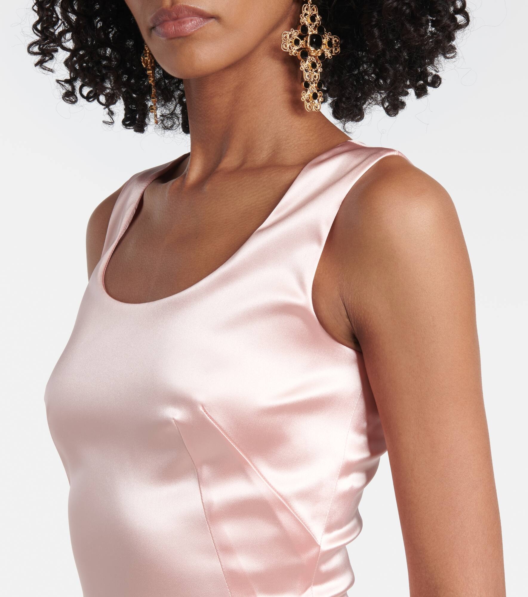 Satin midi dress - 4