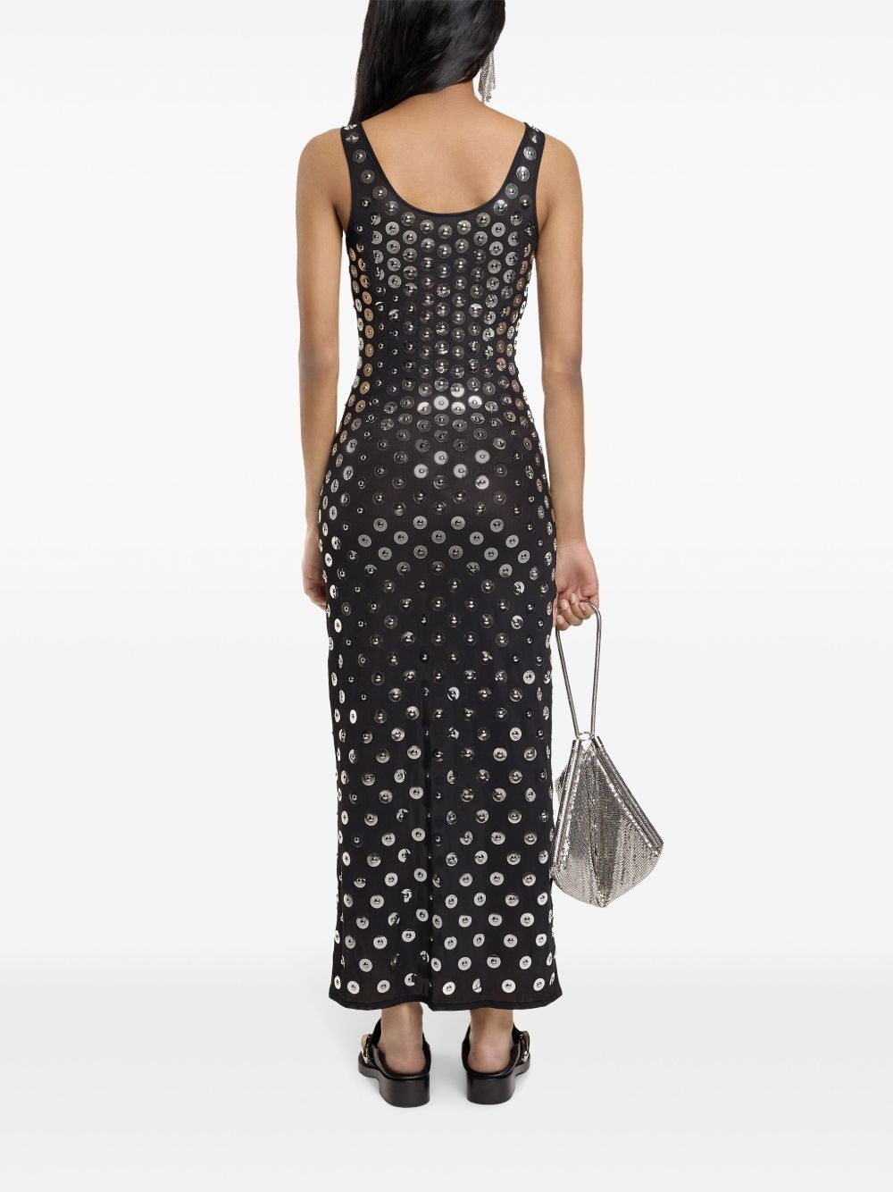 embroidered long dress - 4