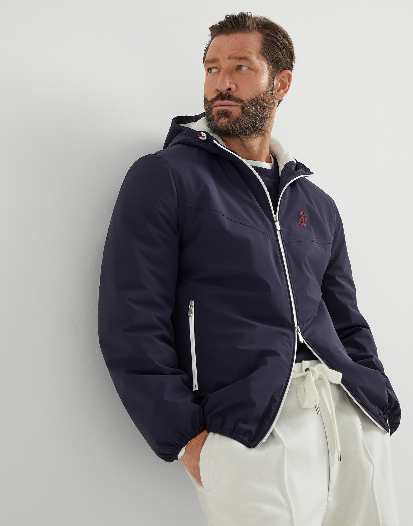 Bonded nylon hooded outerwear jacket with Thermore® padding and logo - 4