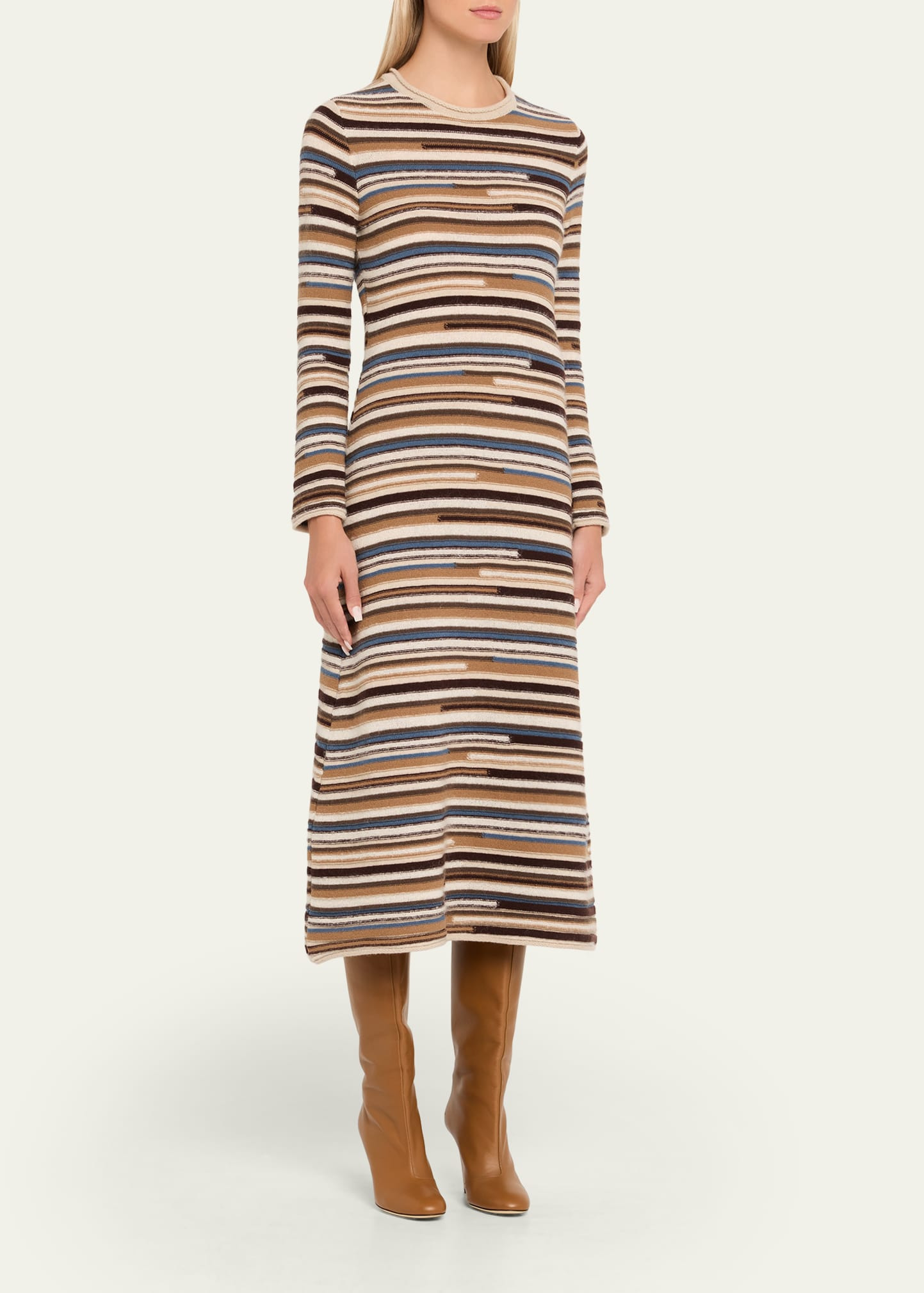 Sanders Striped Knit Midi Dress - 4