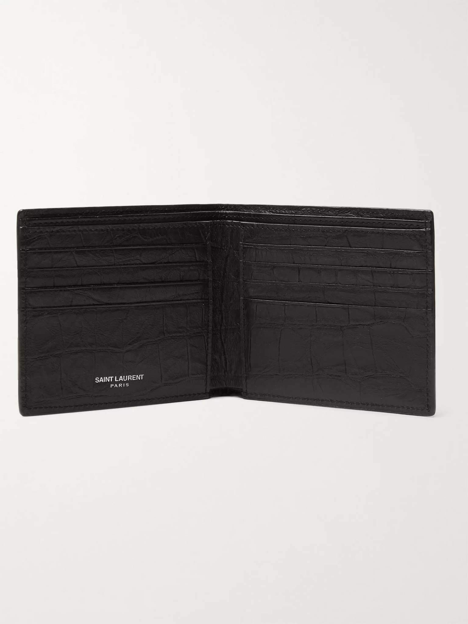 Logo-Appliquéd Croc-Effect Leather Billfold Wallet - 2