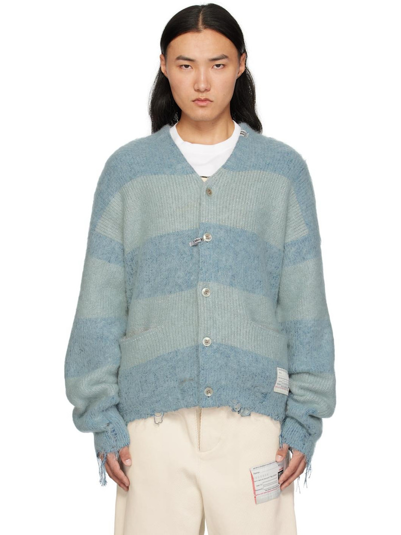 Blue Mohair Knit Cardigan 1
