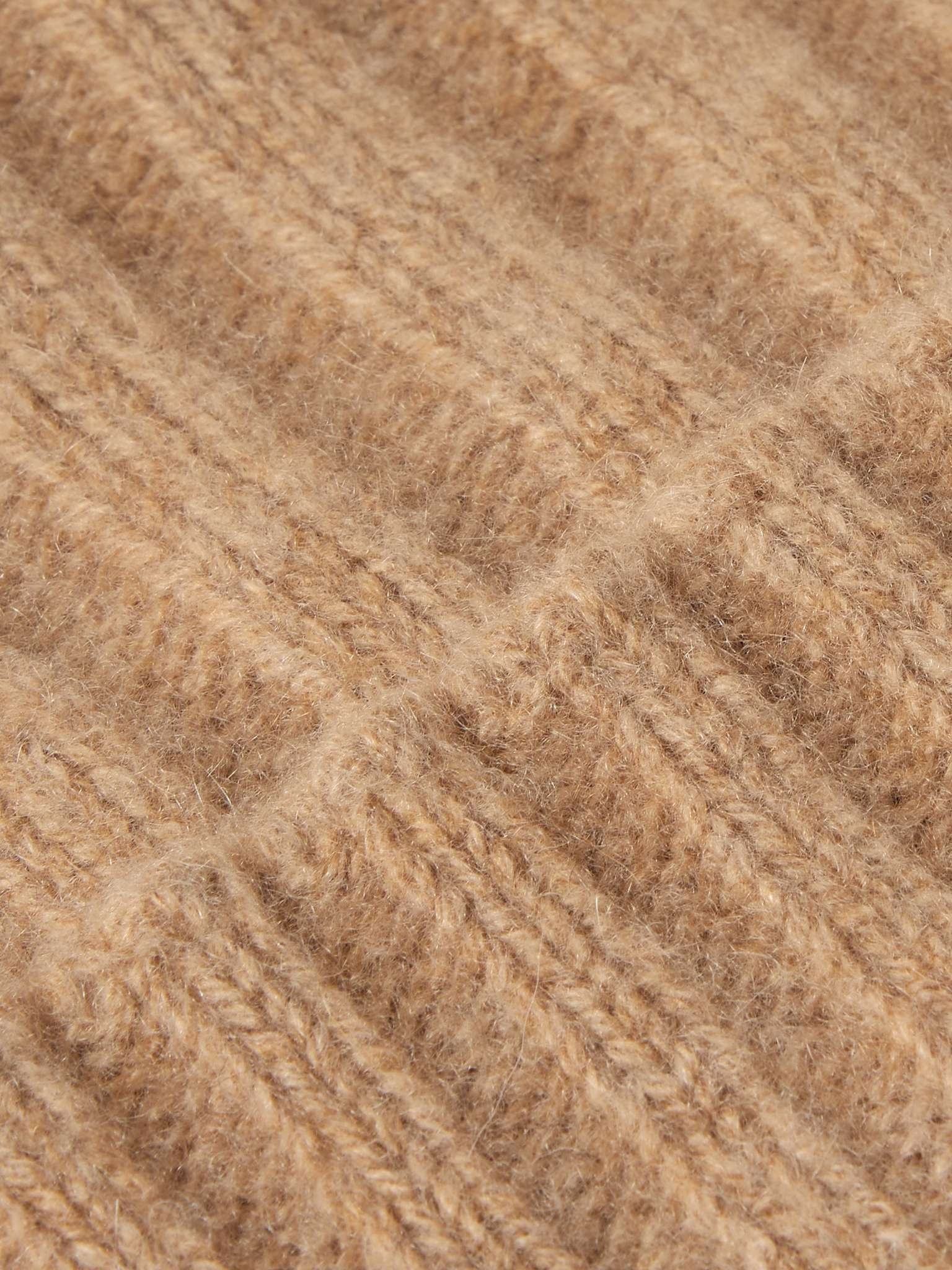 Short Bunny Echo Ribbed Cashmere Beanie - 3