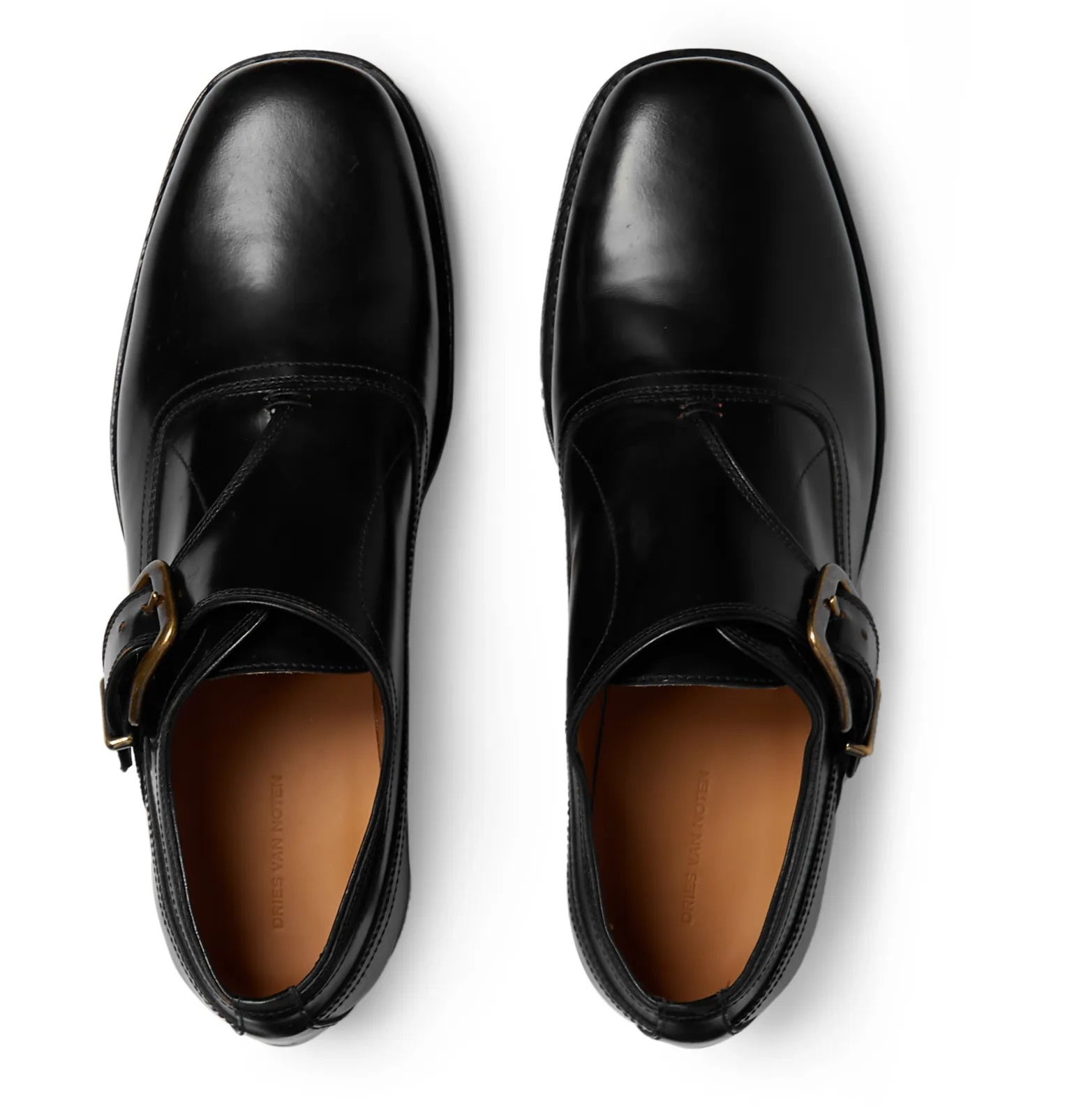 Leather Monk-Strap Derby Shoes - 8