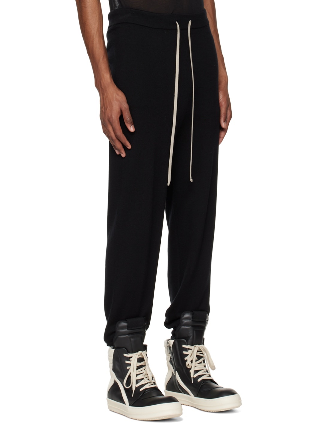 Black Tapered Lounge Pants - 2