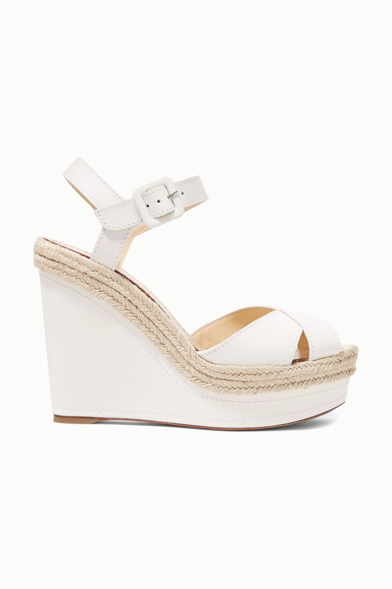 Almeria 120 leather espadrille wedge sandals - 1