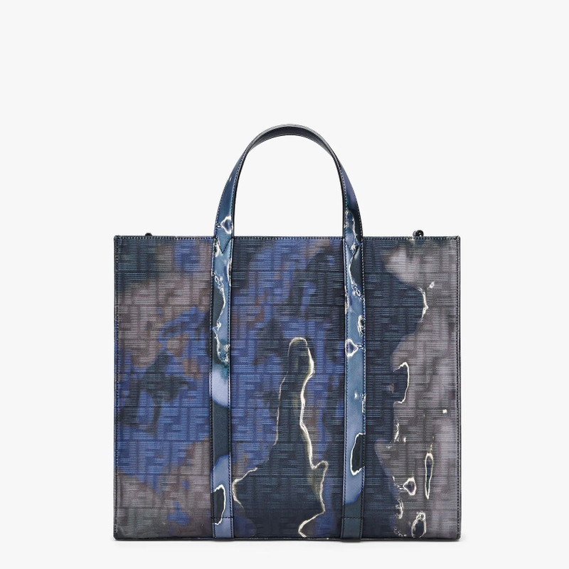 Blue and black Sunset jacquard fabric bag 1