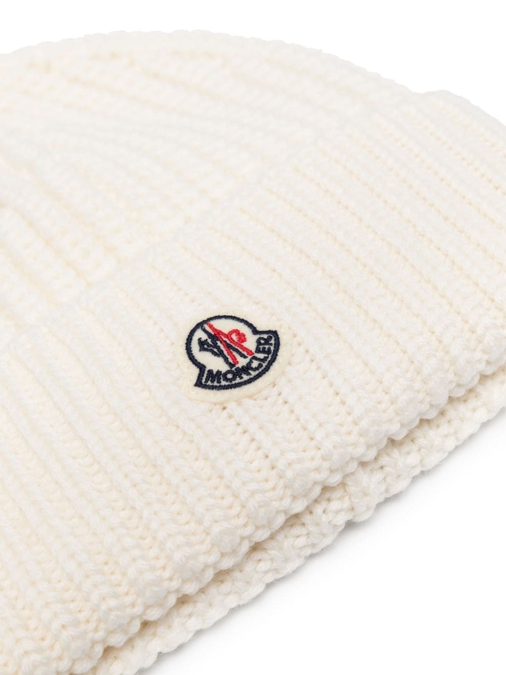 logo-patch ribbed-knit beanie - 2