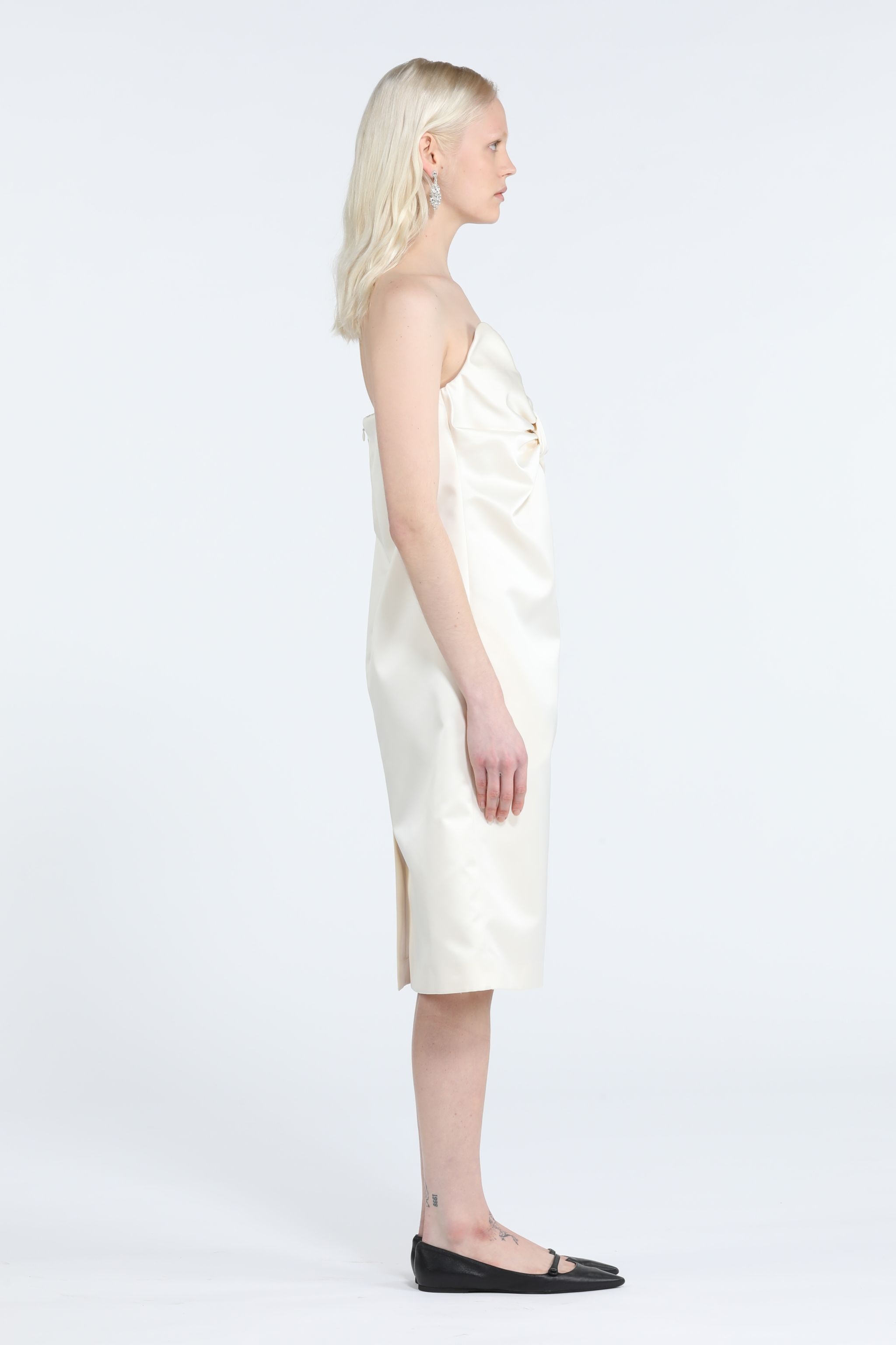 GATHERED MIDI DRESS - 3