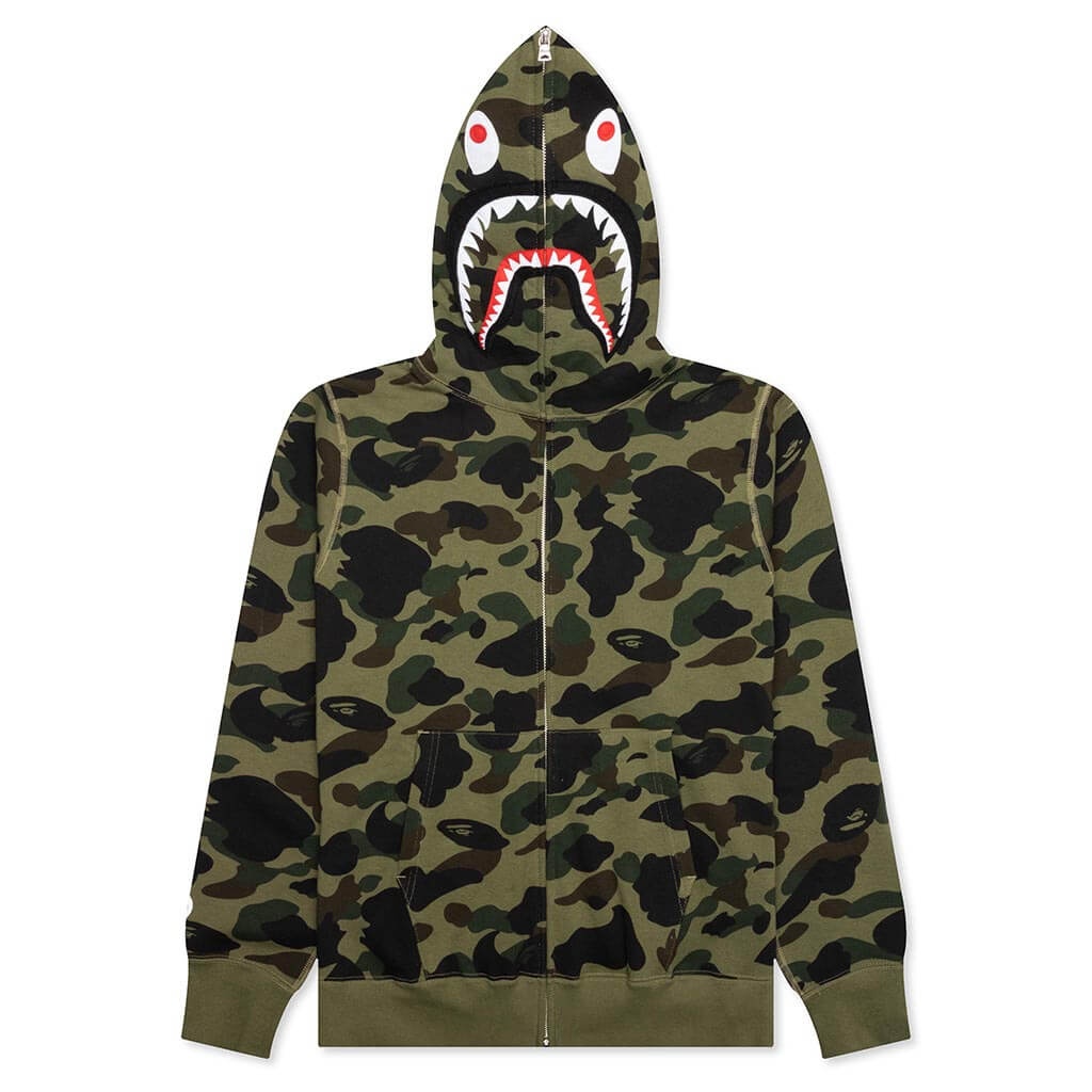 1ST CAMO SHARK FULL ZIP HOODIE - GREEN - 1