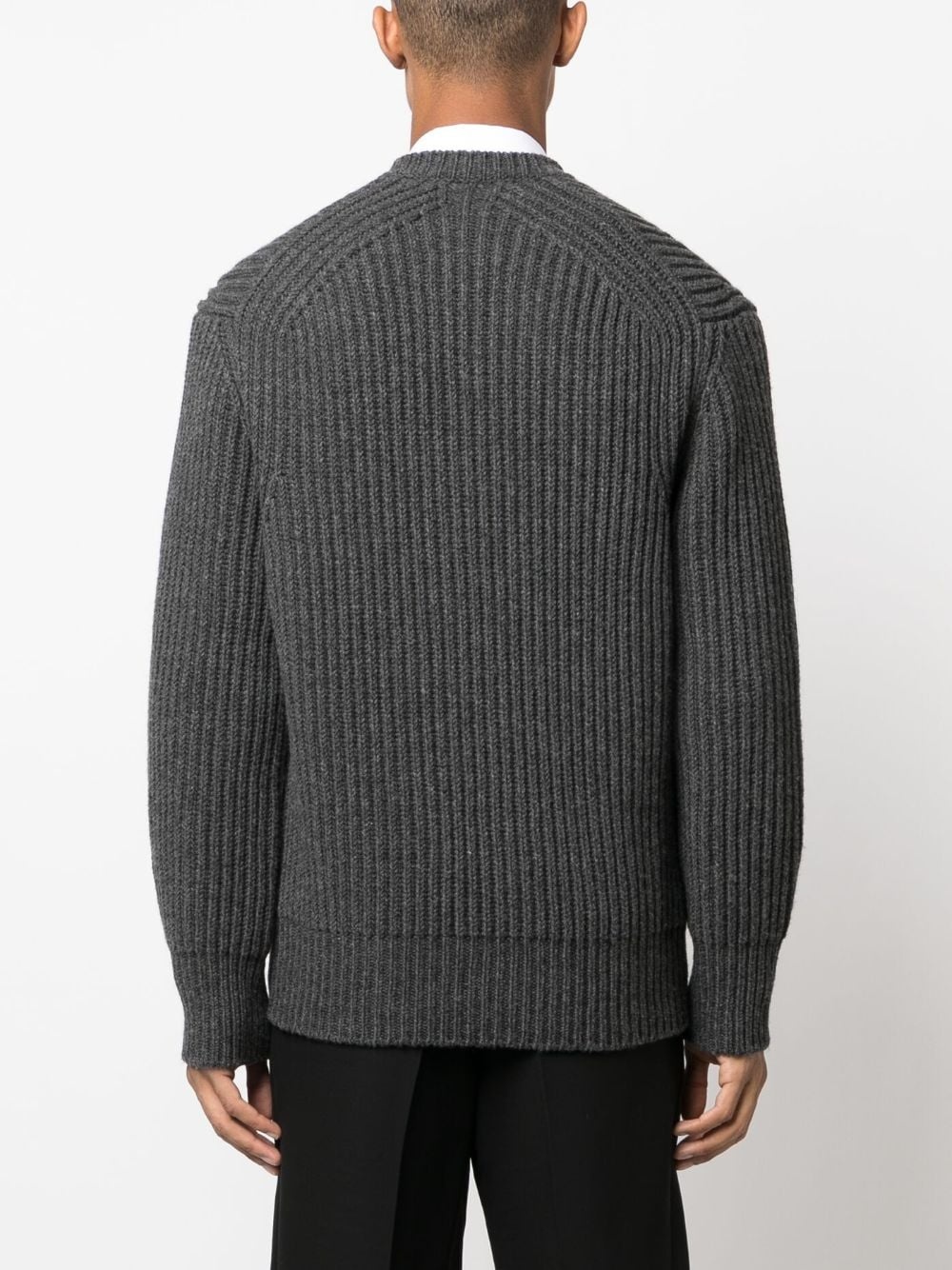 ribbed-knit wool jumper - 4