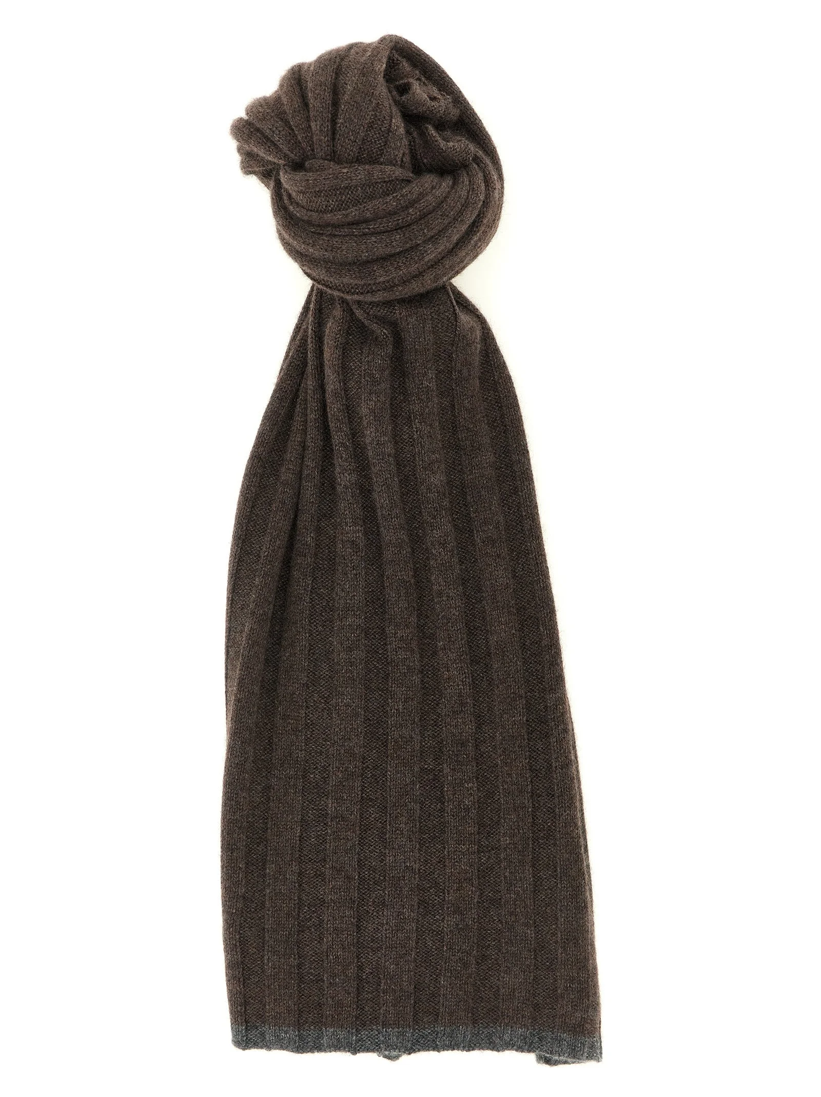 Brunello Cucinelli Men Ribbed Cashmere Knit Scarf - 1