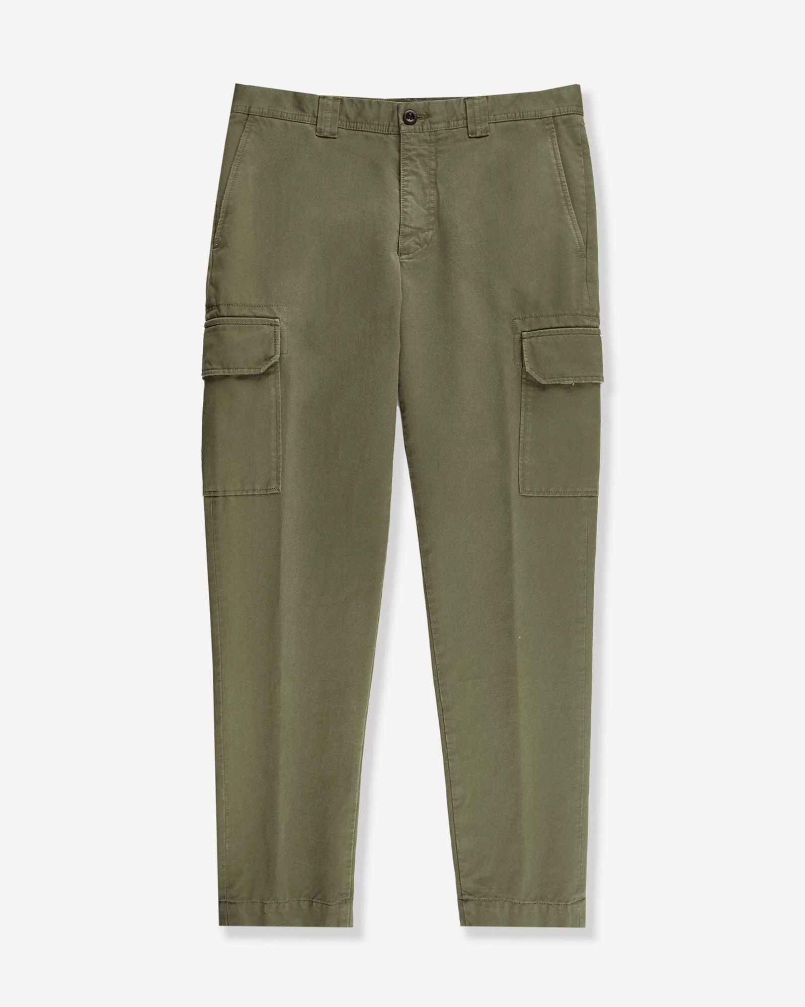 Tapered fit cotton cargo trousers - 1
