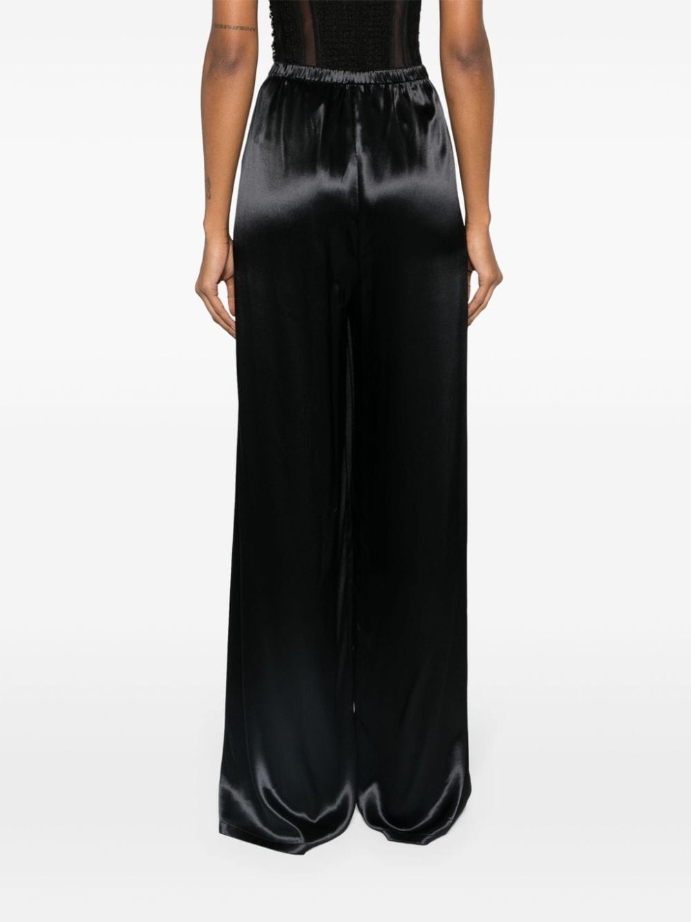 wide-leg satin trousers - 4