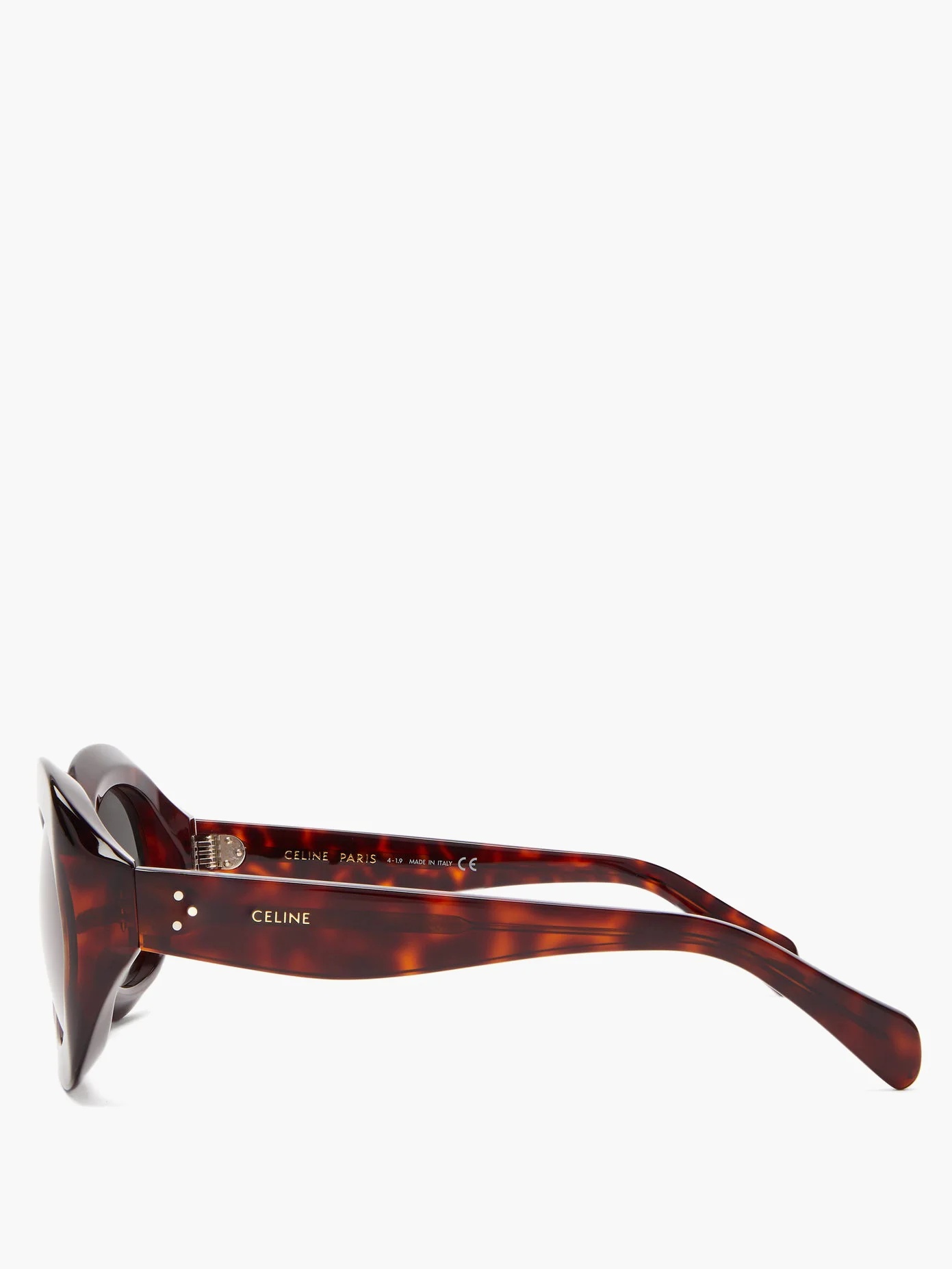 Round tortoiseshell-effect acetate sunglasses - 4