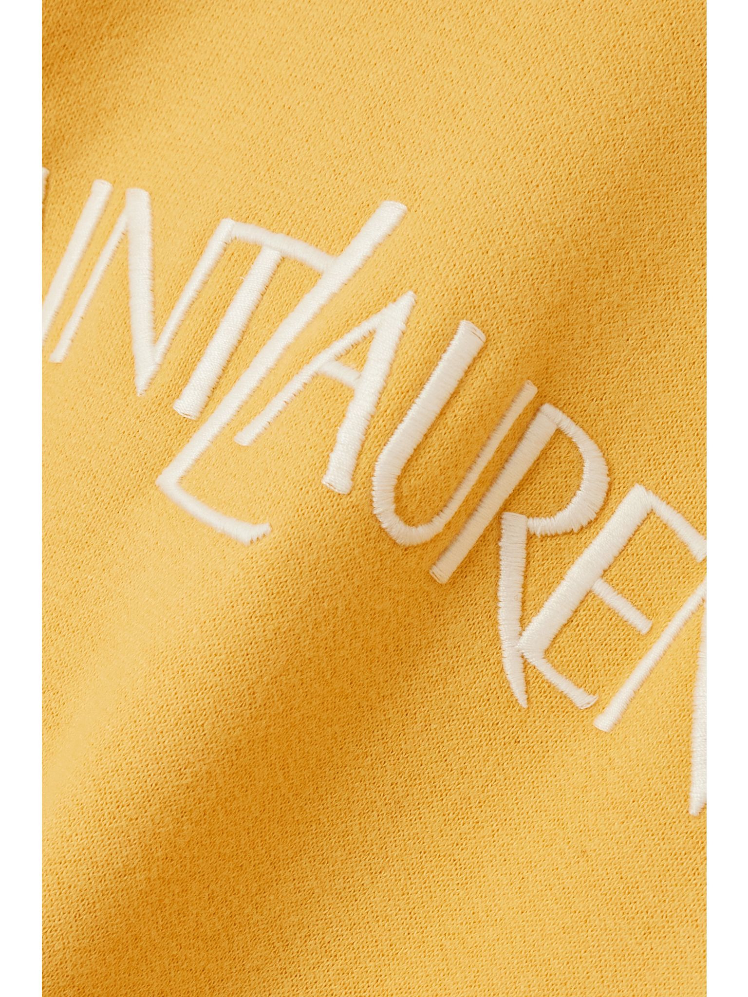 Embroidered cotton-jersey hoodie Yellow - 4