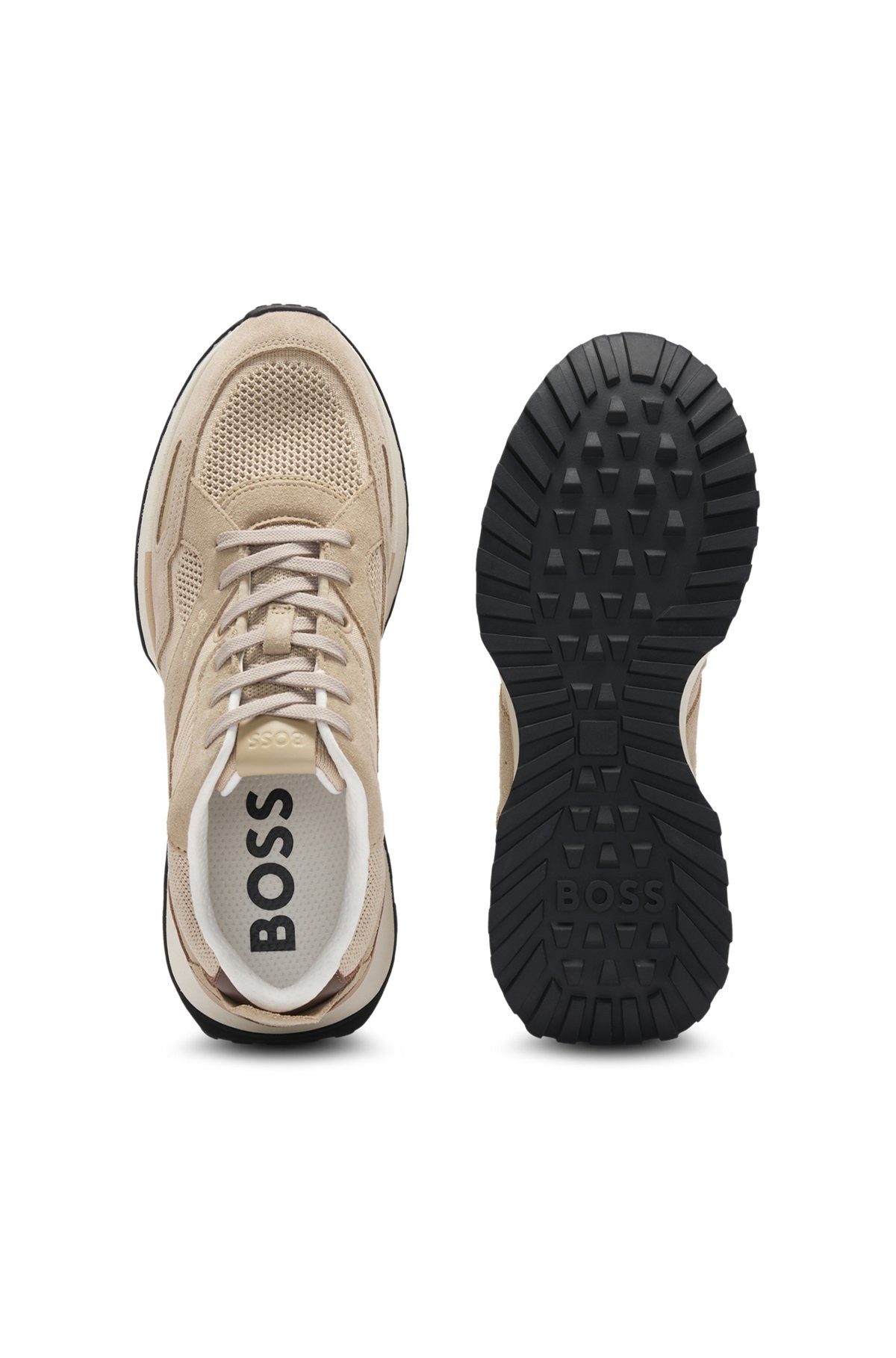 TRAINERS WITH KNIT AND BURNISHED-LEATHER TRIMS - 4