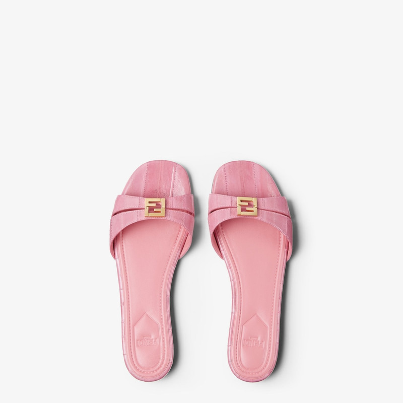 Fendi FFold Pink hagfish leather sandals 4