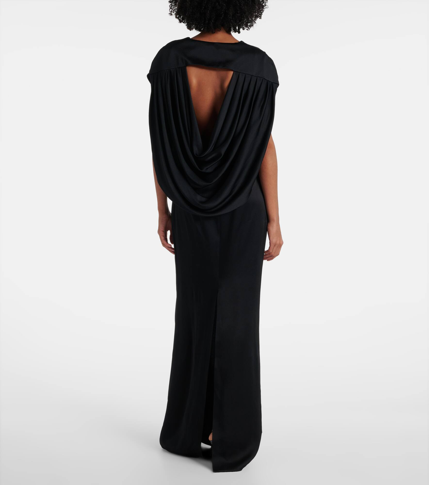 Open-back satin maxi dress - 3