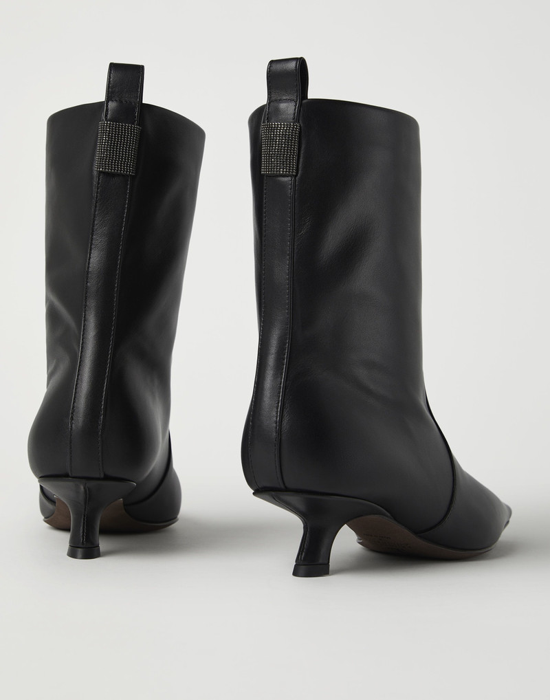 Classic leather ankle boots with precious detail 3