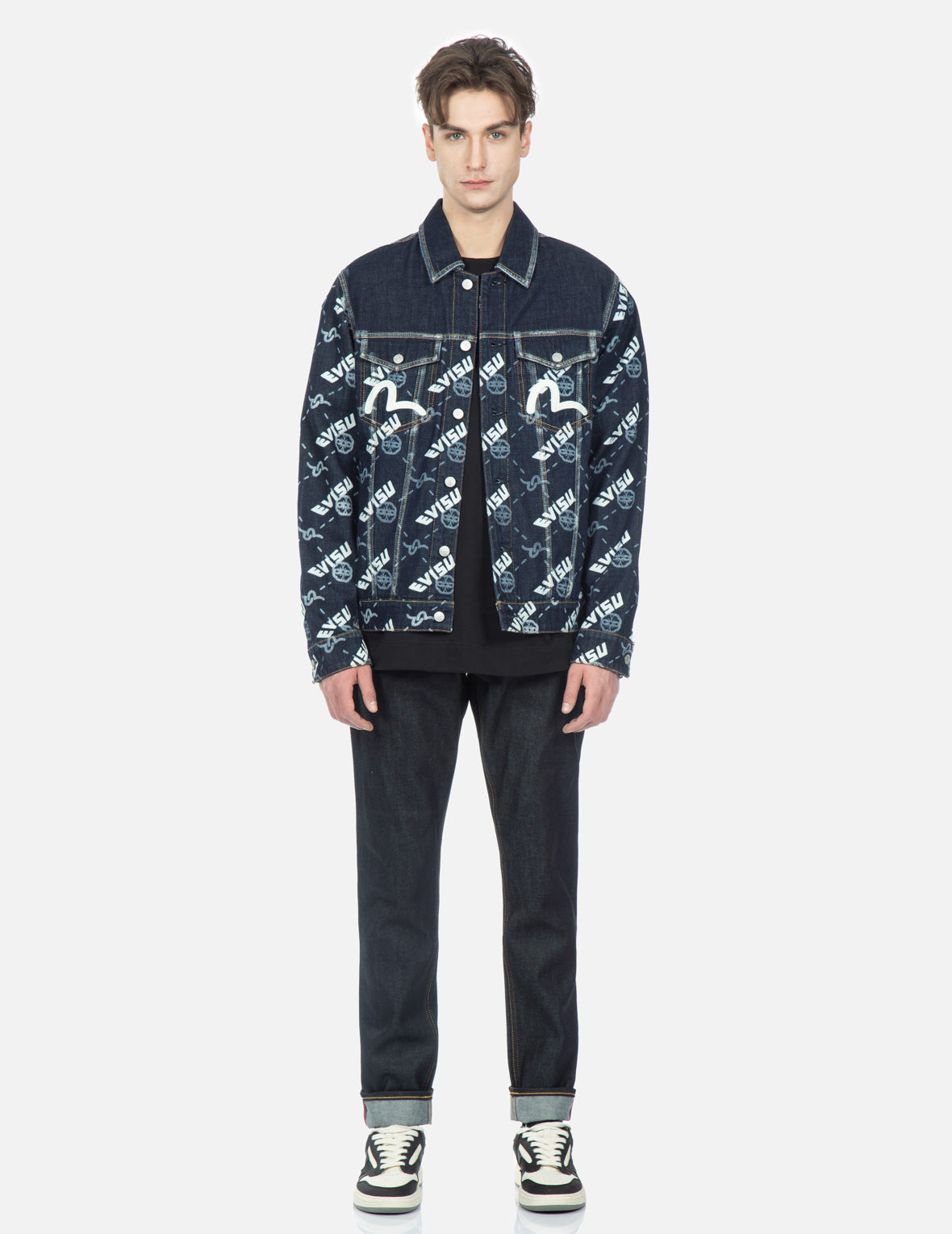 DOUBLE MONOGRAM PRINT DENIM JACKET - 5