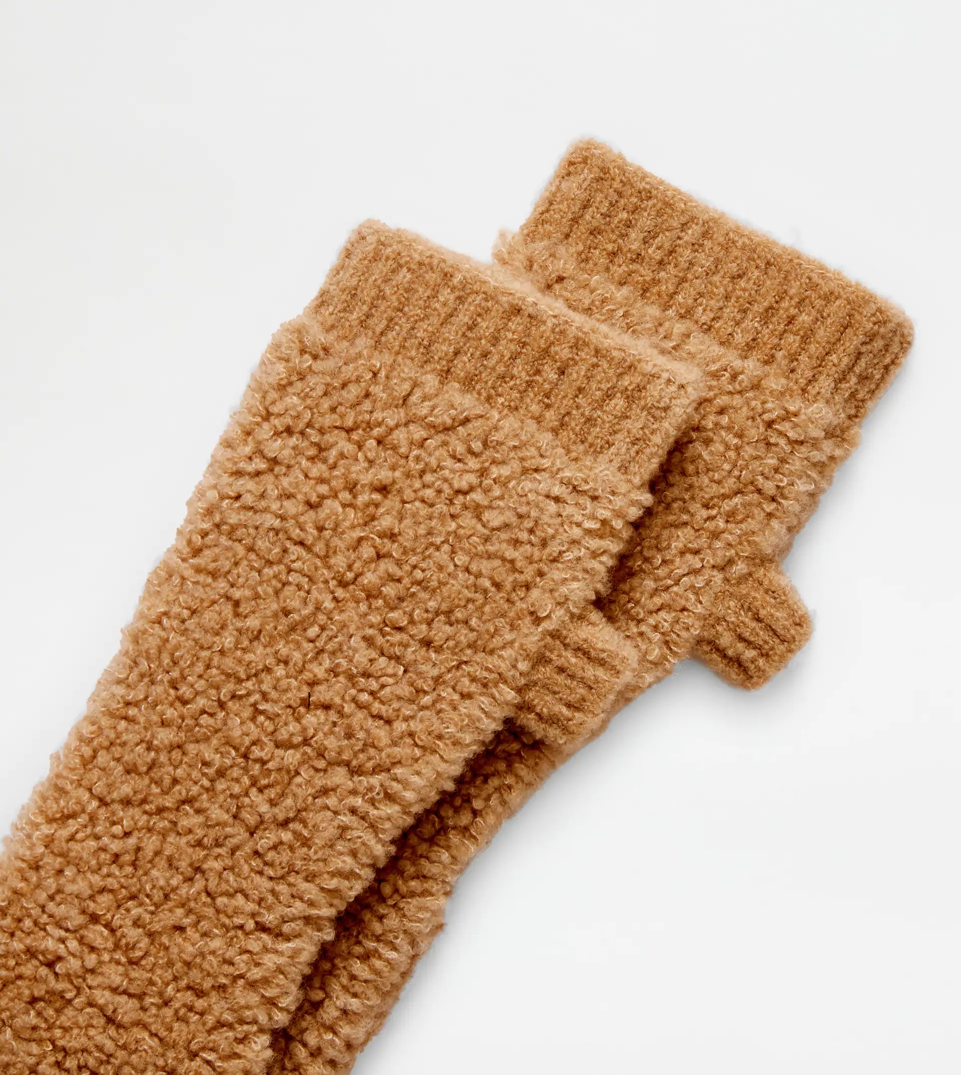 LONG GLOVES IN BOUCLÉ KNIT - BEIGE - 3