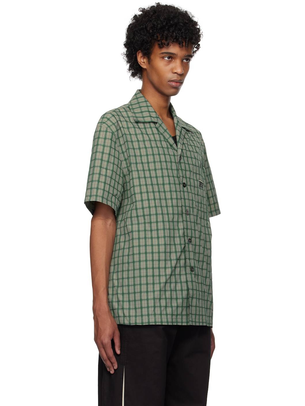 Green Check Half Sleeve Shirt - 2