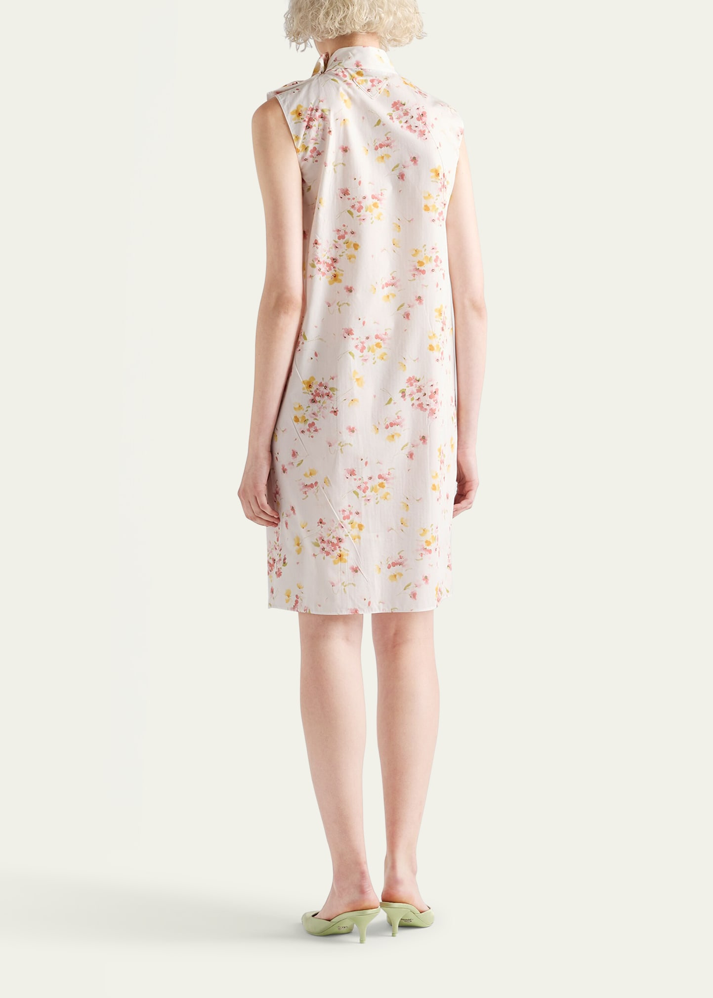 Bouquet-Print Sleeveless Poplin Dress - 3