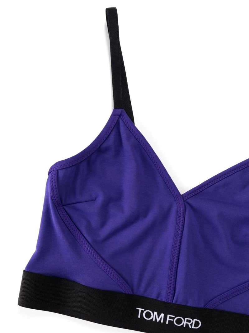 logo-trim stretch bralette - 3