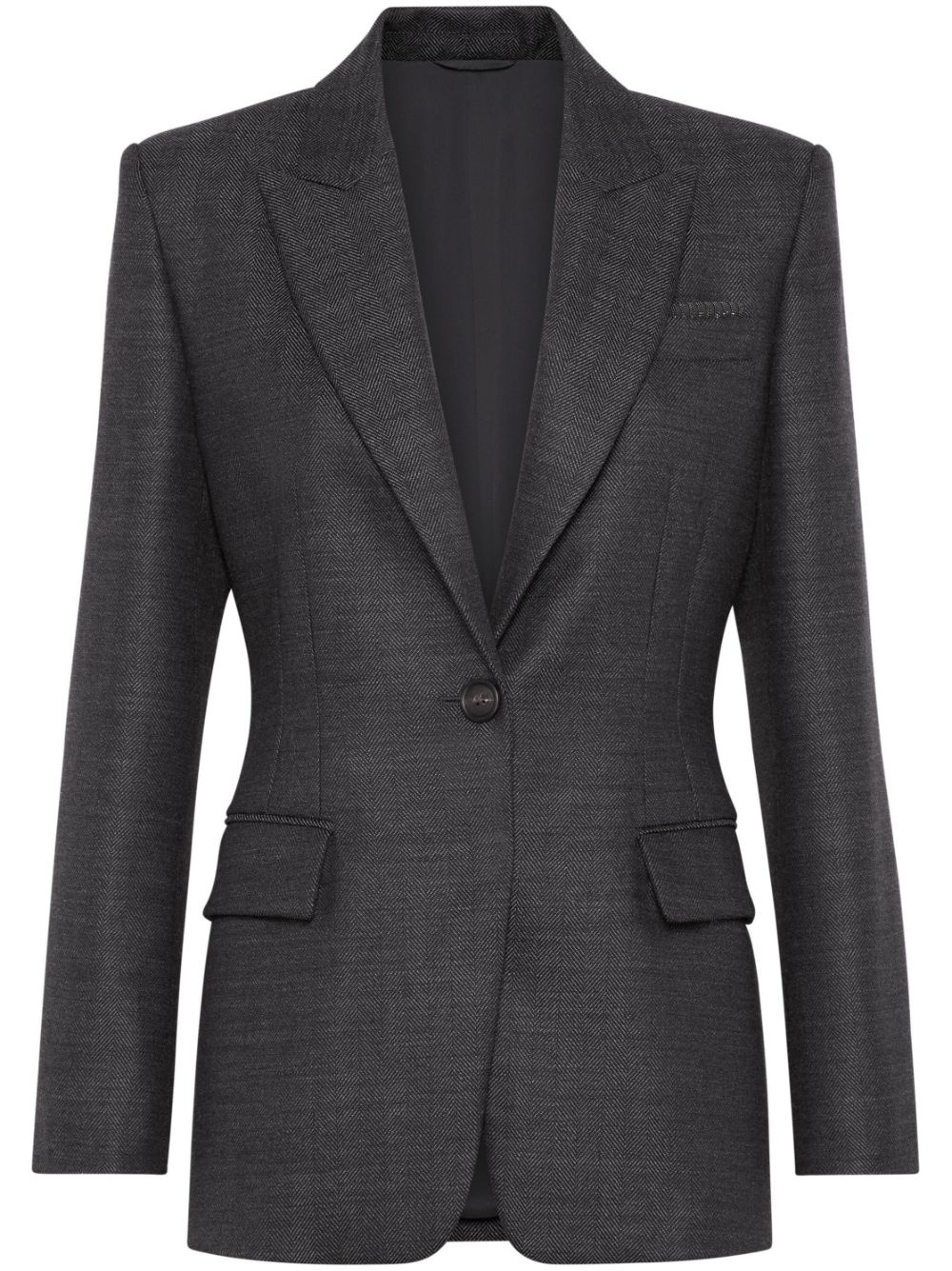 single-breasted virgin-wool blazer - 1