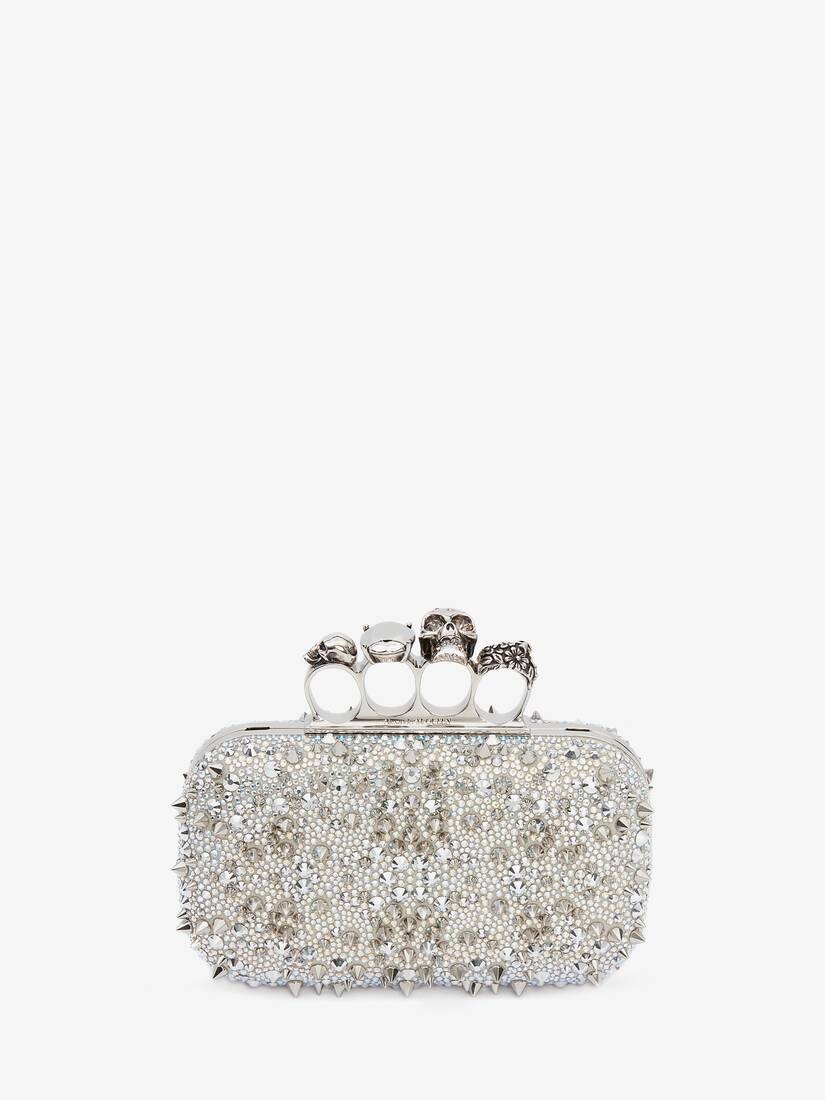 Women's Knuckle Clutch in White - 1