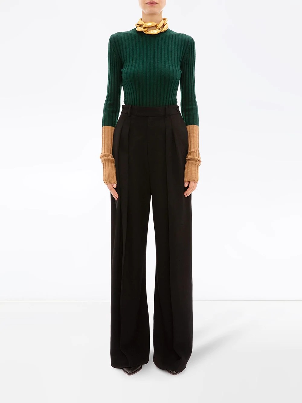 high waisted wide leg trousers - 2