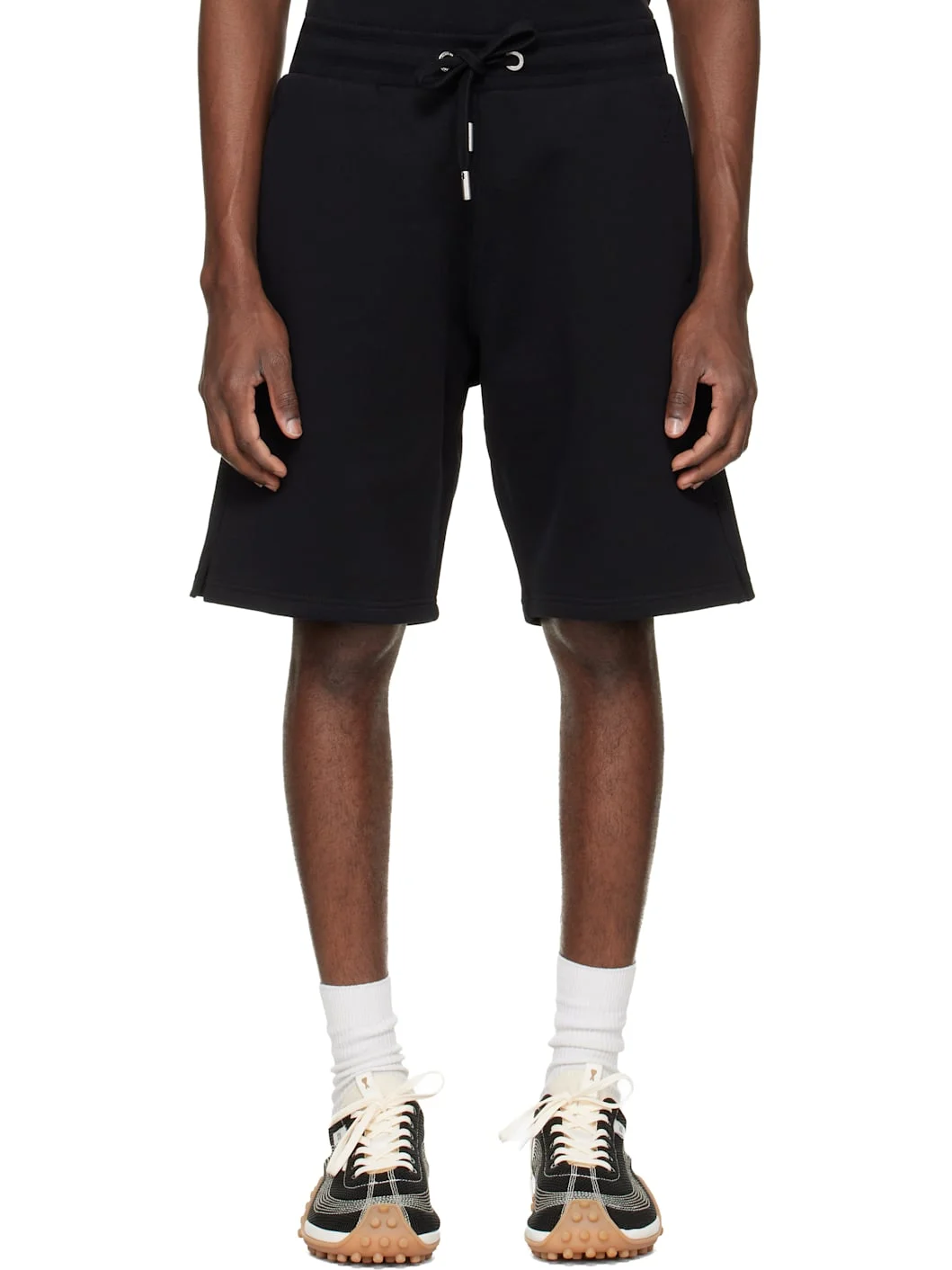 Black Cotton Ami de Coeur Shorts - 1