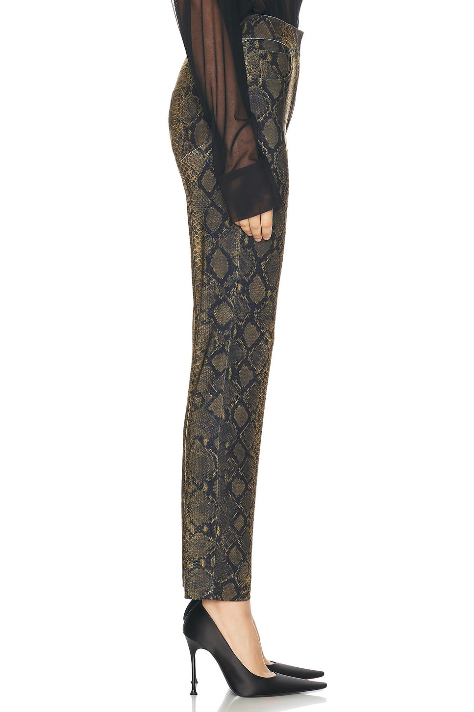 High Waisted Pencil Leg Jeans - 3