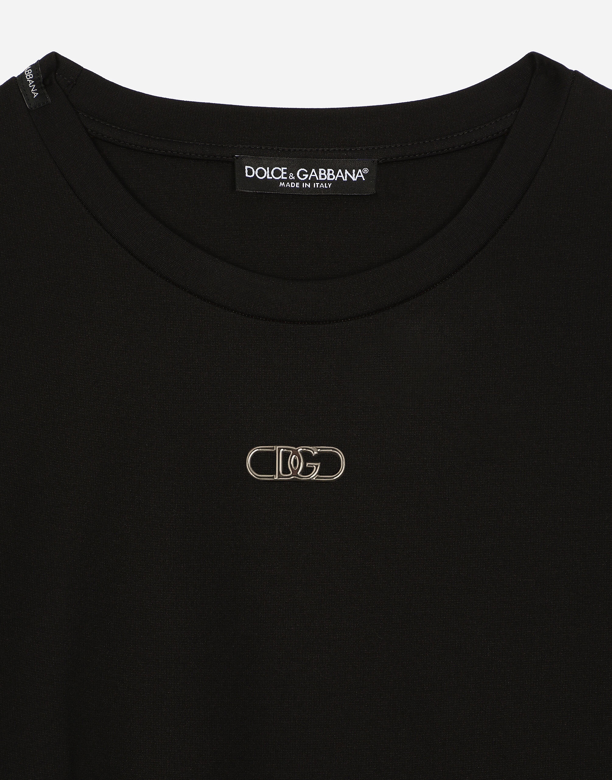 Cotton T-shirt with metal logo - 5
