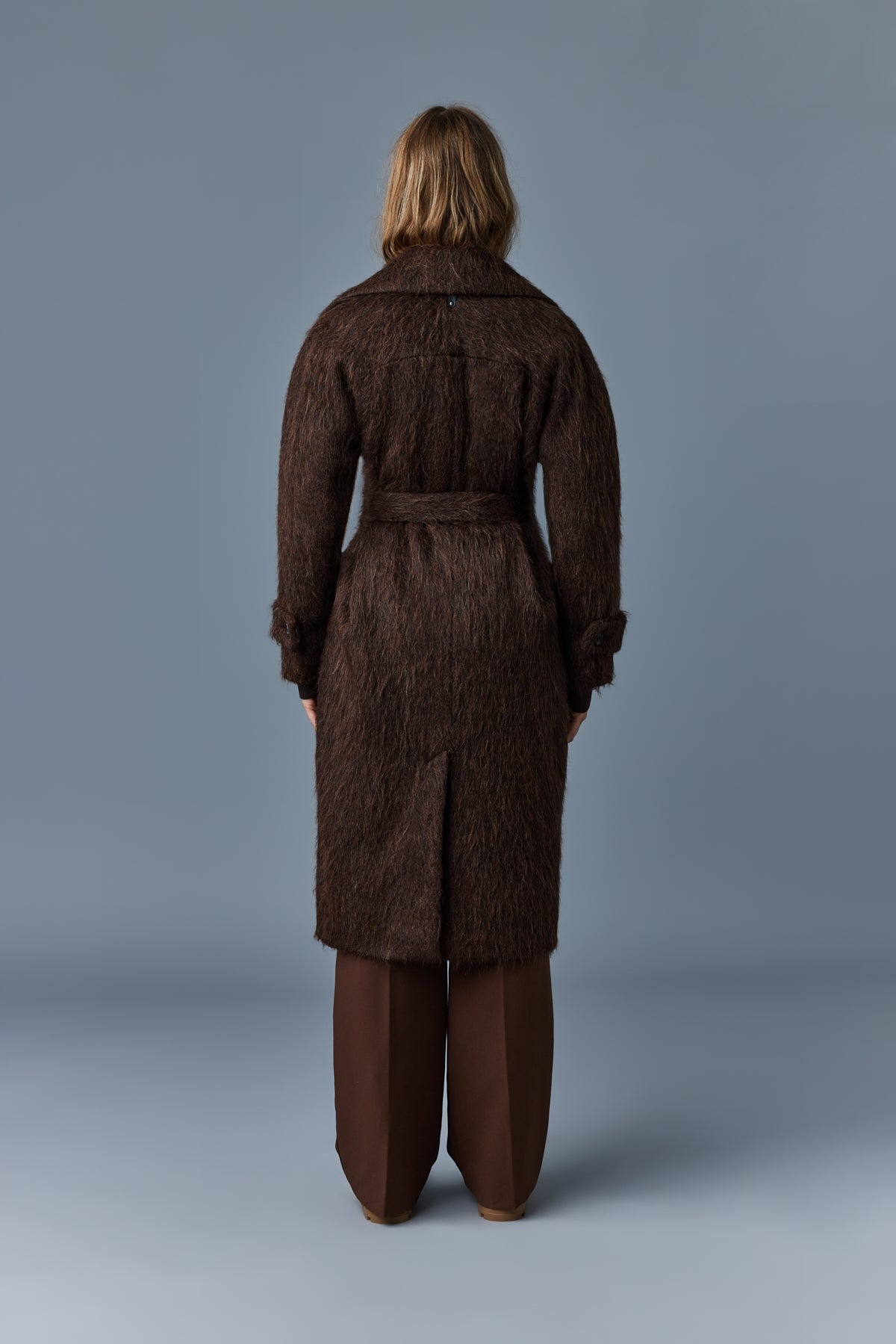NALA mohair double-breasted coat with sash belt - 4