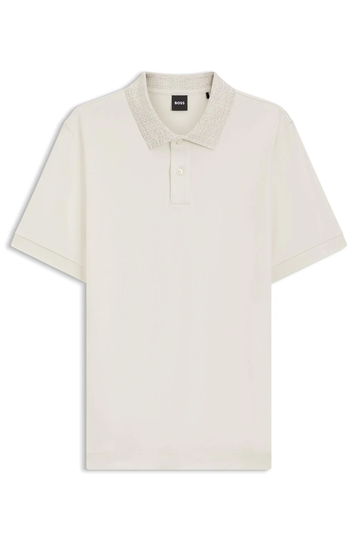 REGULAR-FIT POLO SHIRT IN COTTON WITH PATTERNED COLLAR - 1