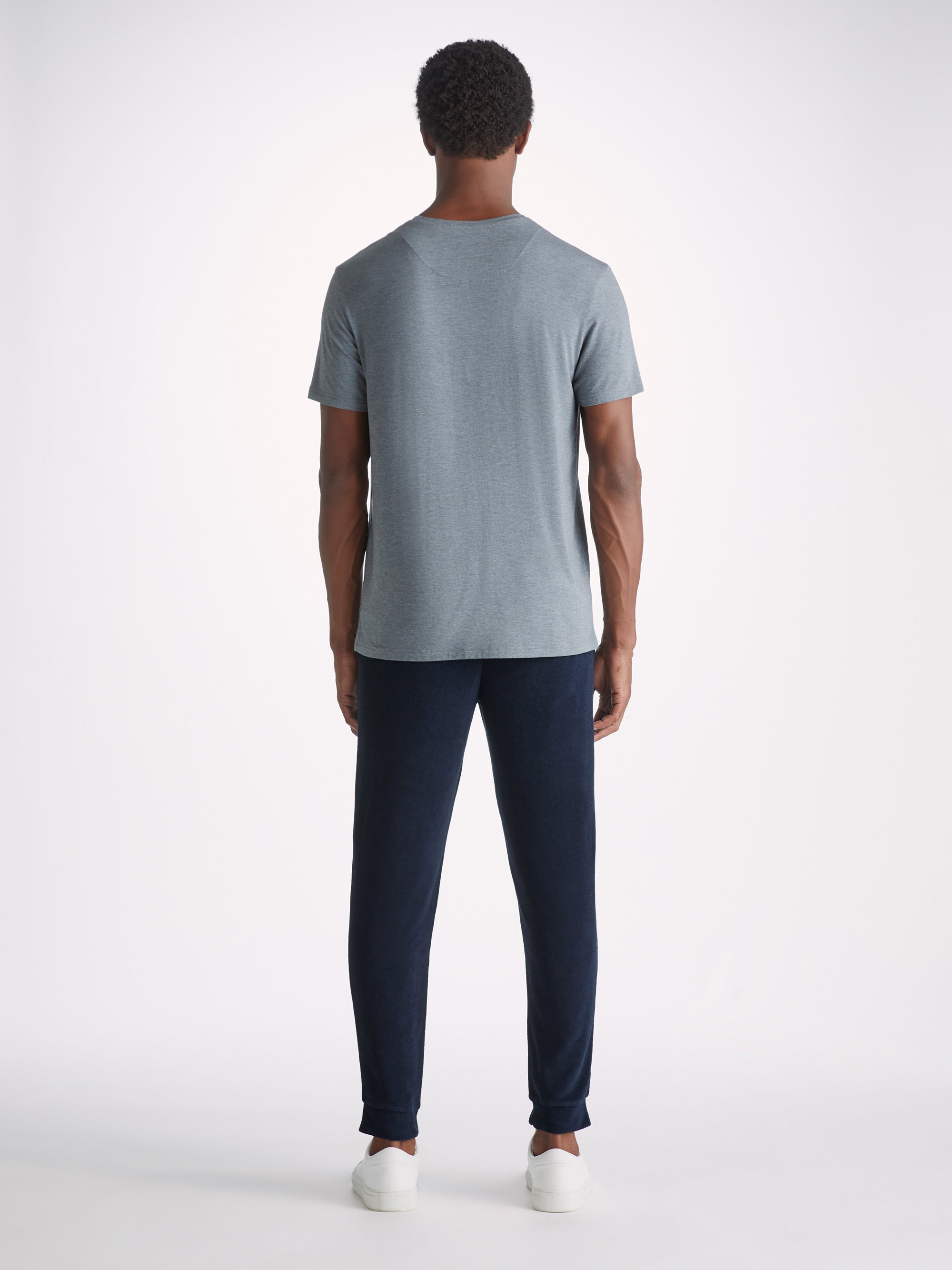 Men's Sweatpants Isaac Terry Cotton Navy - 4