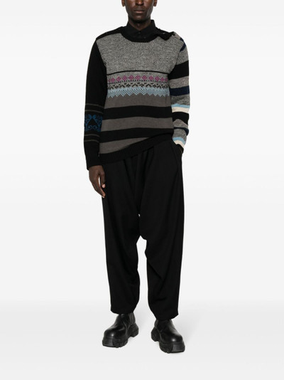 Yohji Yamamoto mixed-pattern wool jumper outlook