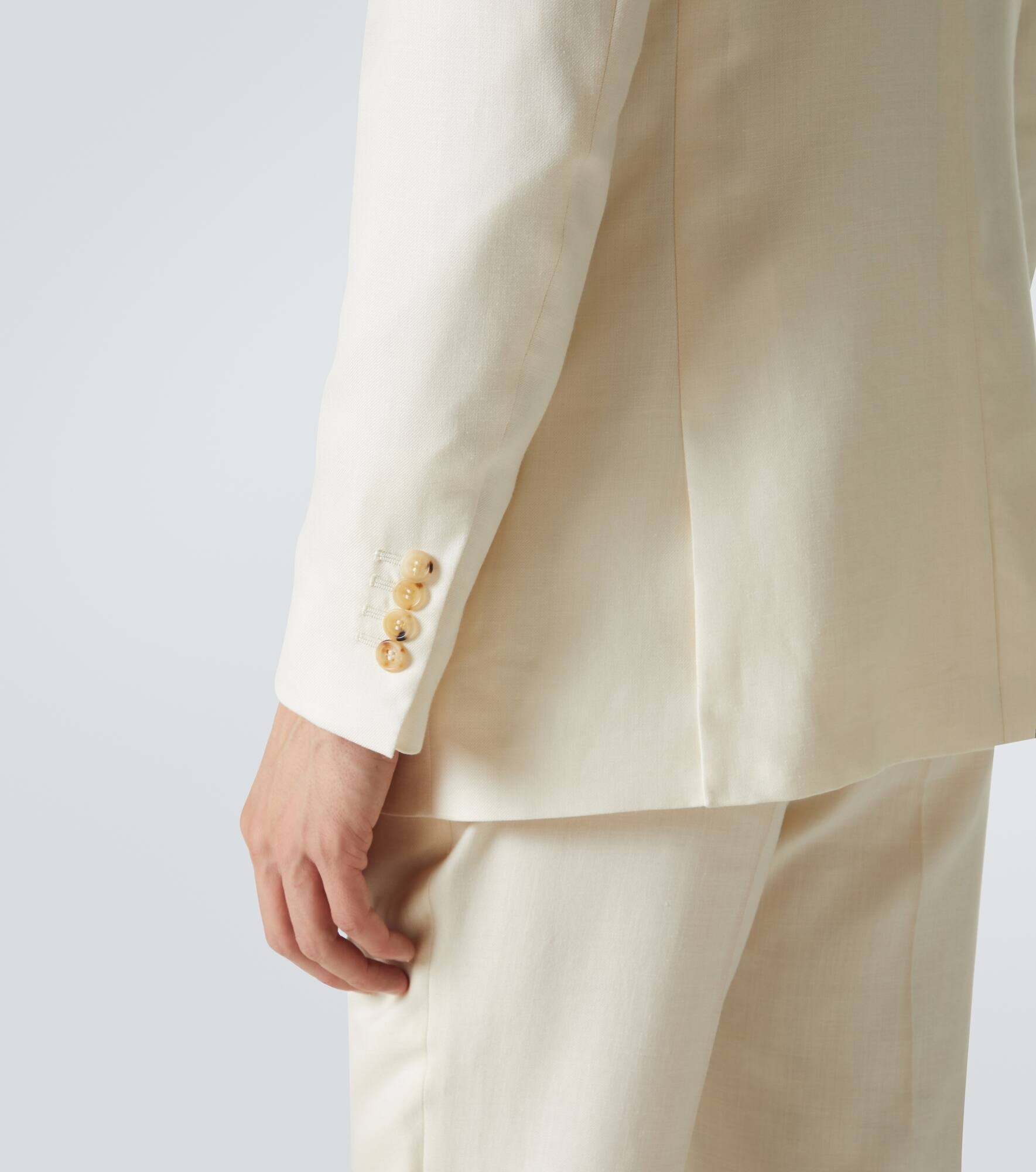 Wool, silk and linen corduroy blazer - 6