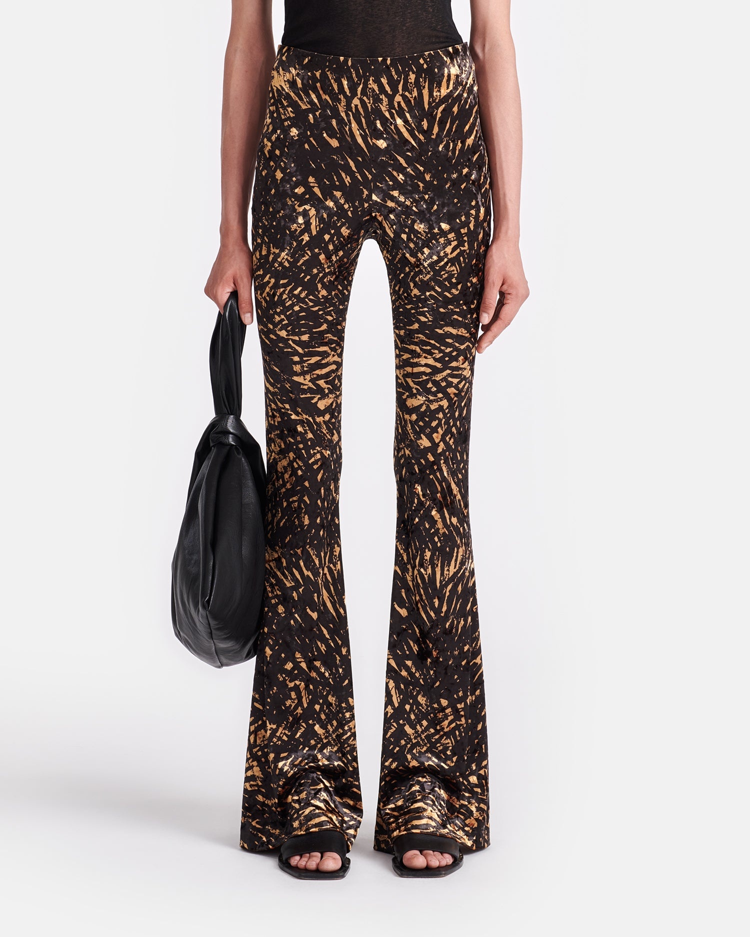 Crushed Velvet Flared Leggings - 4