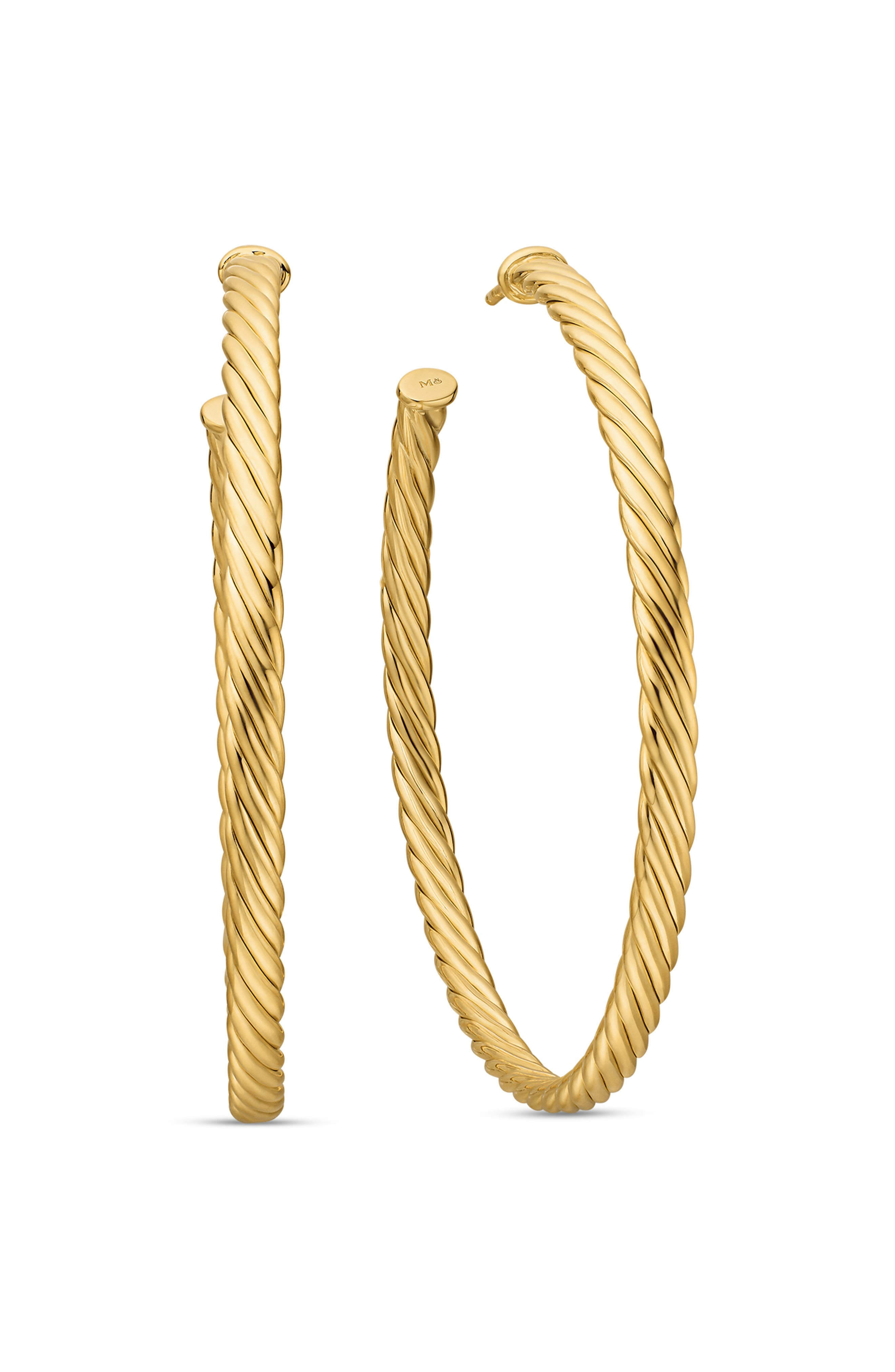 David Yurman Cable Spiral Hoop Earrings in Gold at Nordstrom - 1