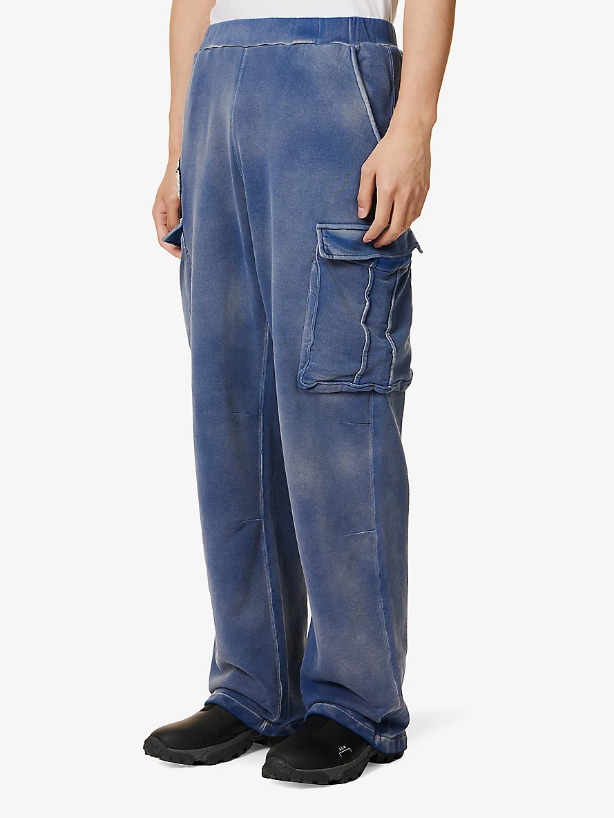 Faded-wash relaxed-fit cotton-jersey jogging bottoms - 3