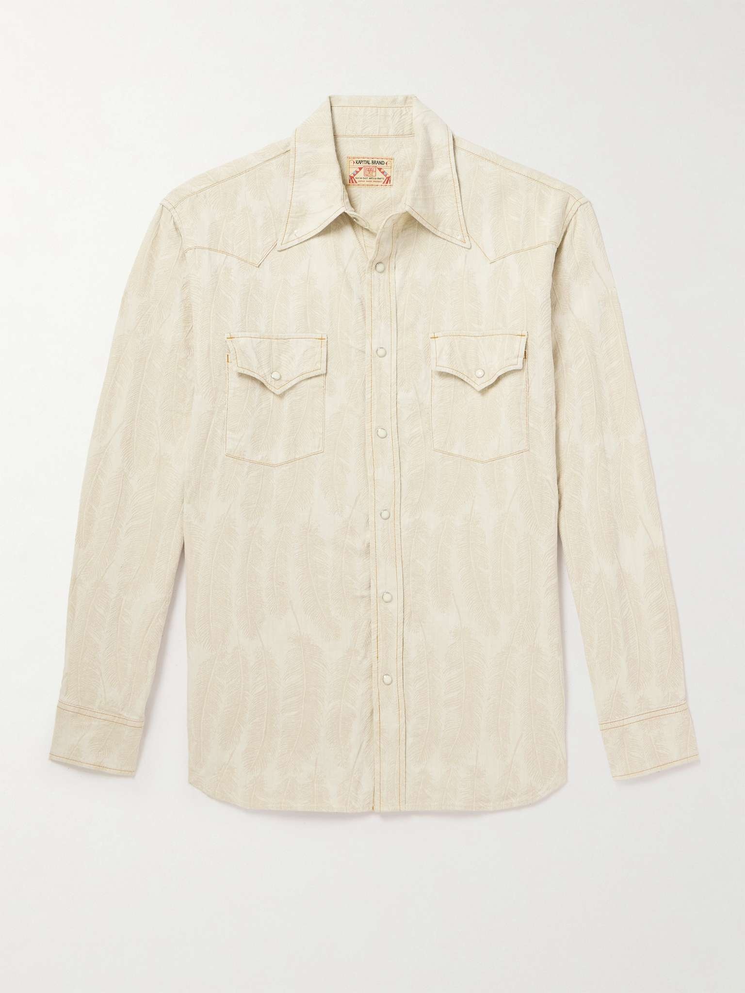 Magpie Distressed Denim-Jacquard Western Shirt - 1