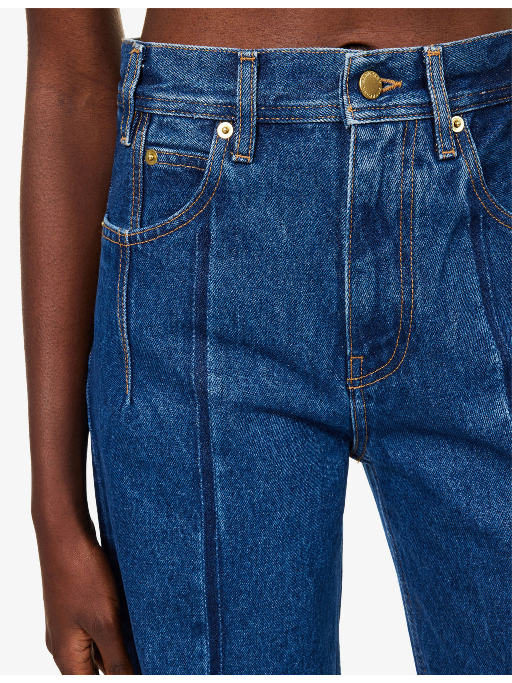 Lu Pleated Straight-Leg Denim Jeans - 5