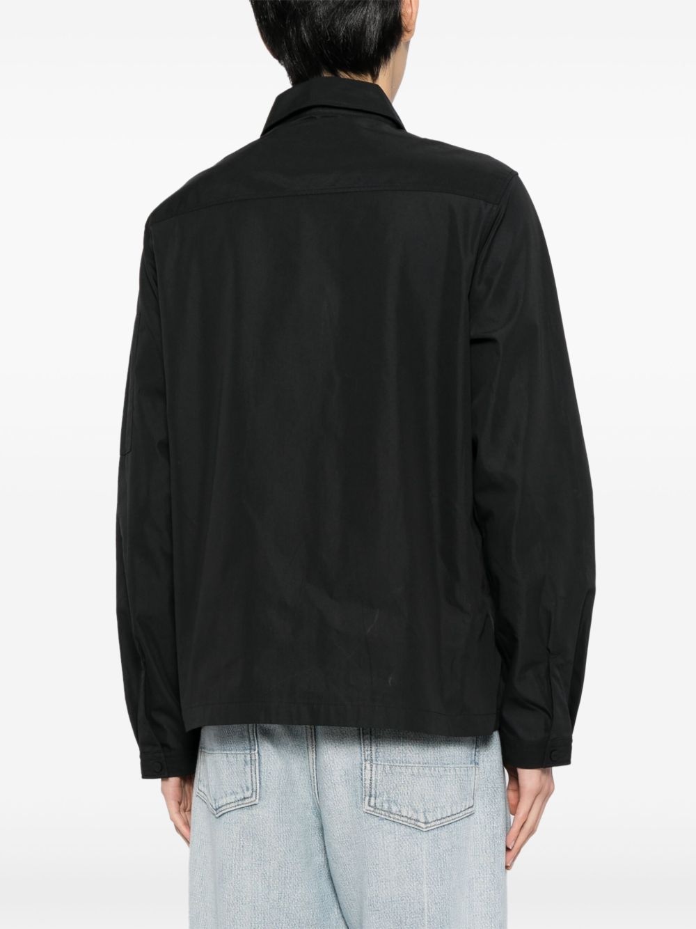 logo-appliqué shirt jacket - 4