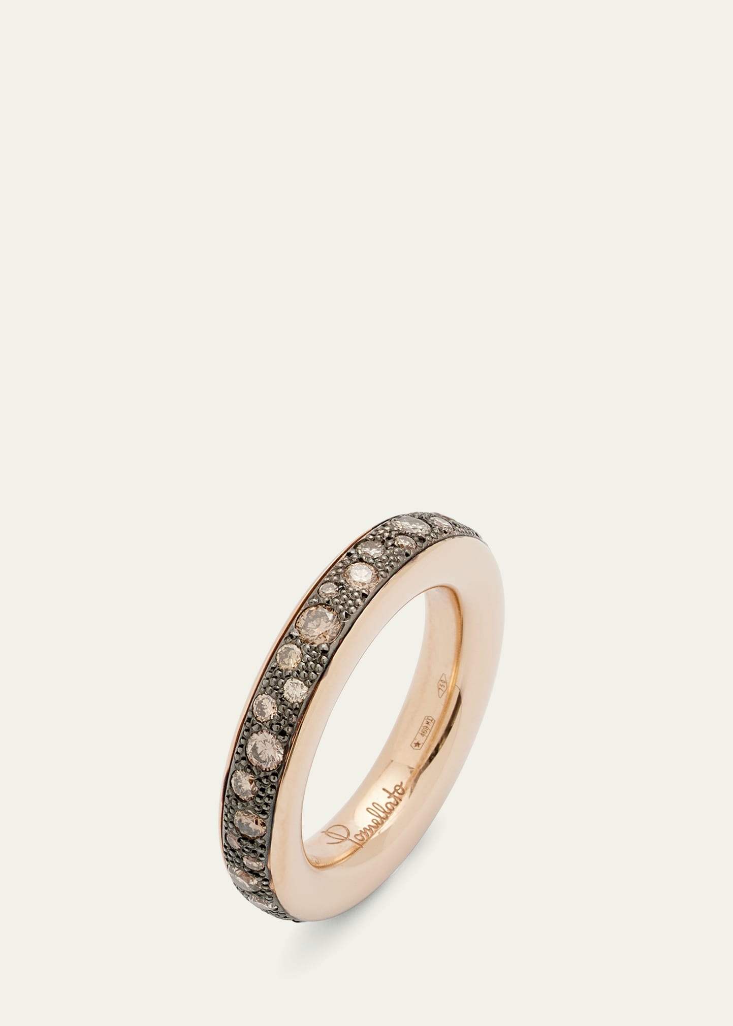 Iconica Small 18k Rose Gold Brown Diamond Ring - 3