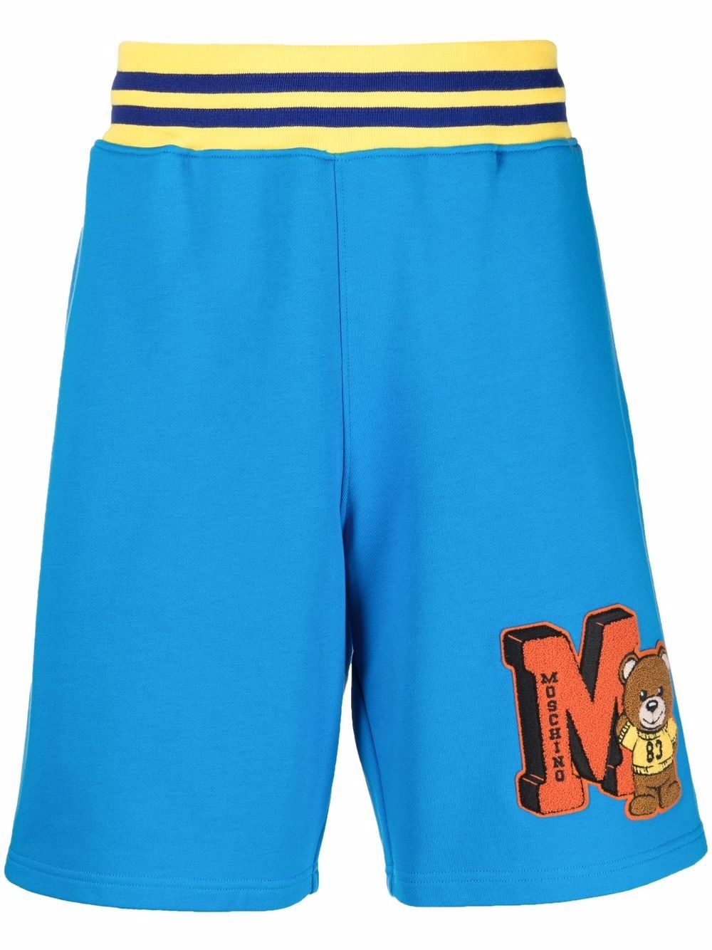 flocked bear logo shorts - 1