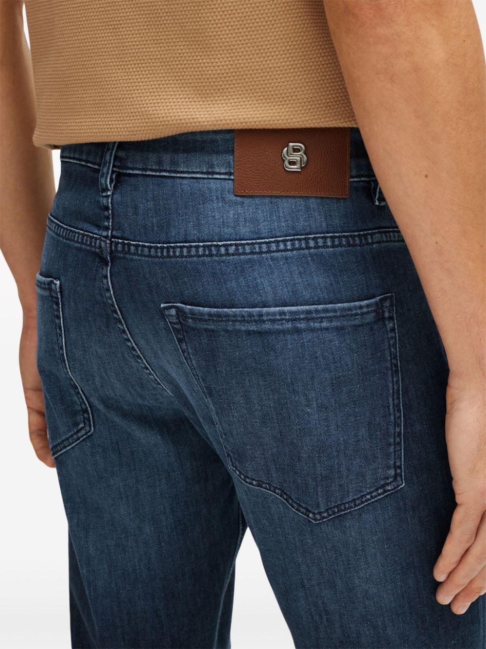 slim-fit cotton jeans - 5