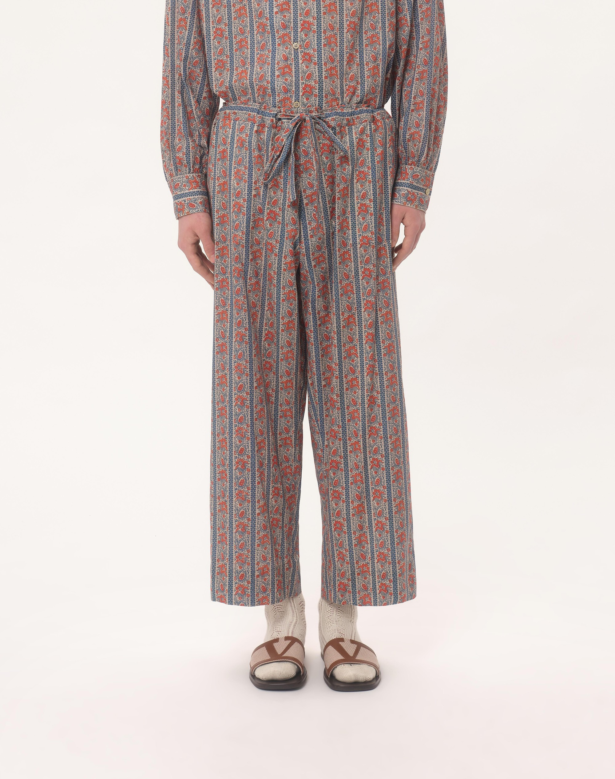 COTTON MUSLIN PAJAMA PANTS WITH VOYAGE IMAGINAIRE PRINT - 4